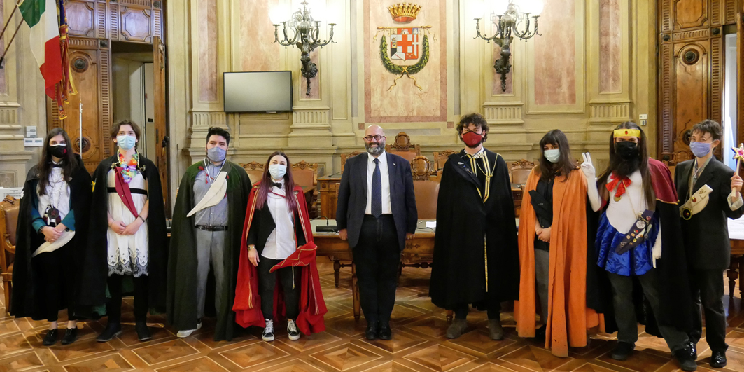 Il presidente Fabio Bui con i Goliardi padovani Il presidente Fabio Bui con i Goliardi padovani