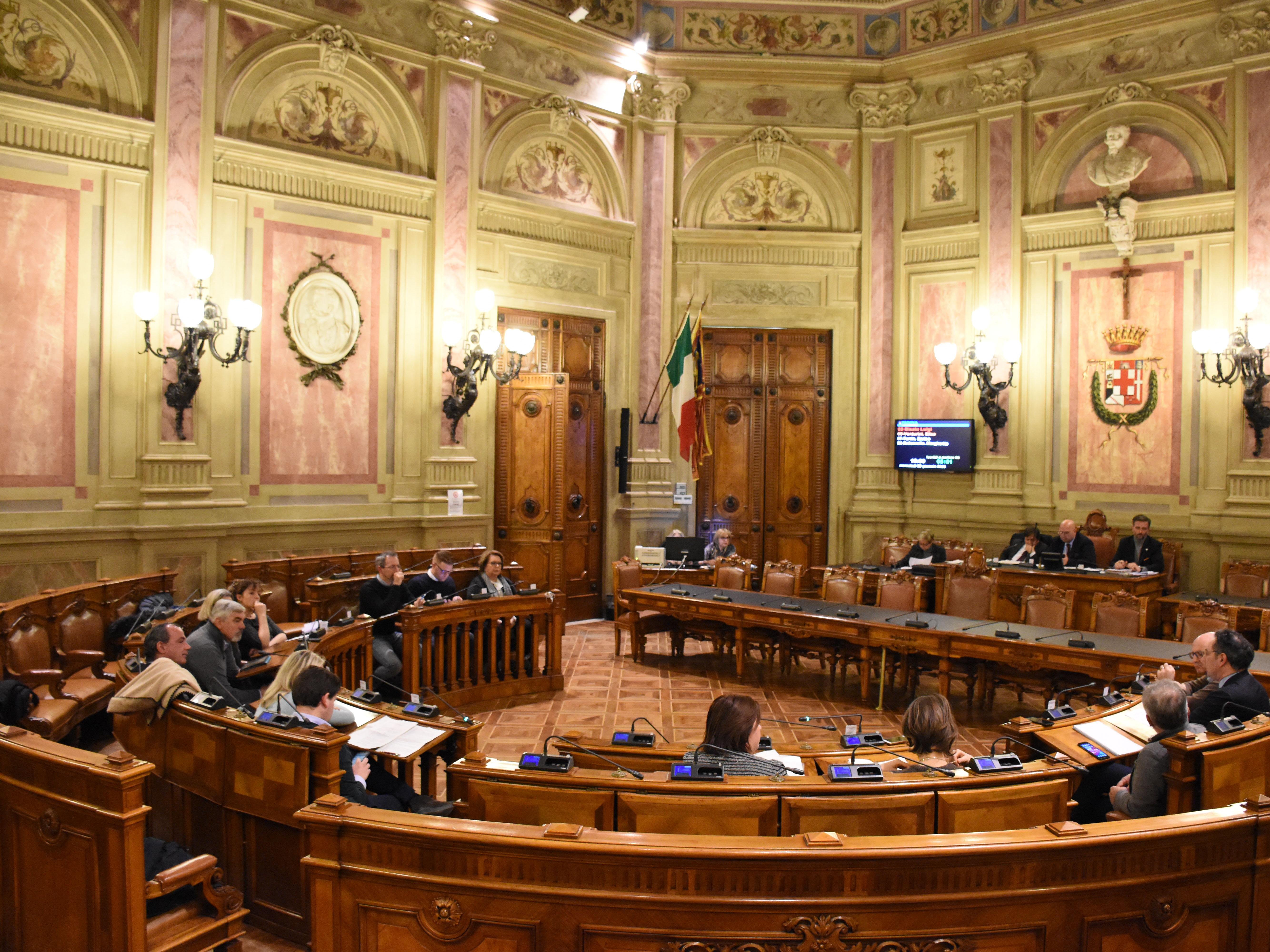 Foto di gruppo dei partecipanti alla seduta consiliare Foto della Sala Consiliare della Provincia di Padova