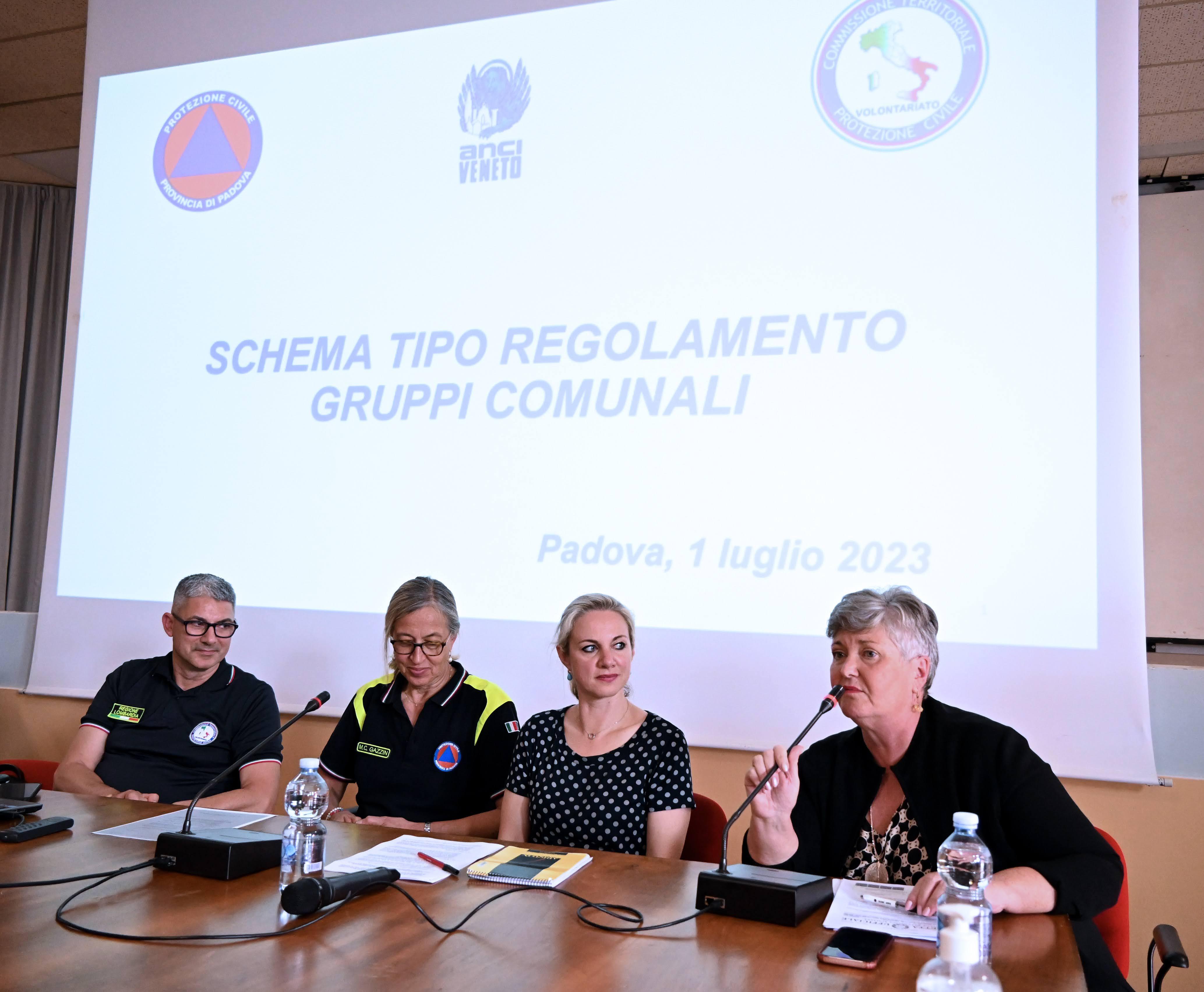 Incontro operativo Protezione civile Provincia di Padova schema regolamento