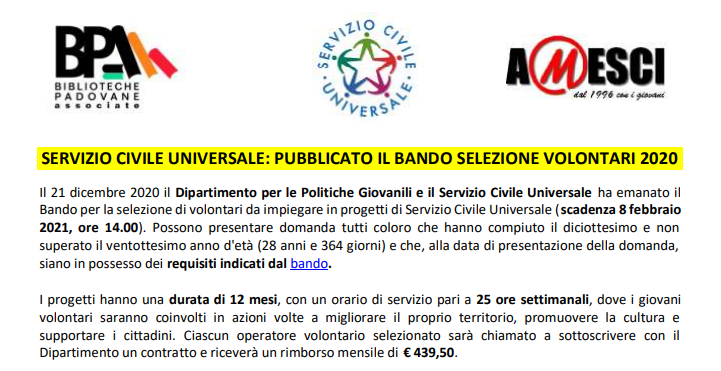 Immagine Bando Amesci Immagine depliant del bando