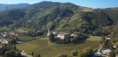 vista dall'alto colli euganeri e provincia di Padova