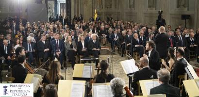 Foto dei partecipanti al concerto nella Cappella Paolina del Quirinale La Cappella Paolina del Palazzo del Quirinale